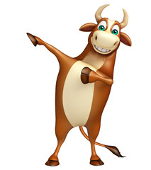cute Bull funny cartoon character