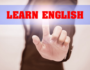 business woman touch LEARN ENGLISH Text