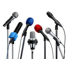 Microphones Press Conference Set