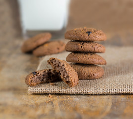 broken cookies and milk