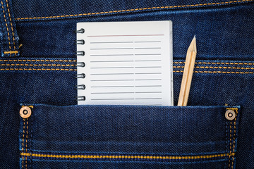 Notebook and pencil