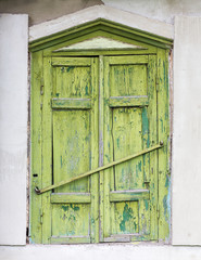 closed window of an old house