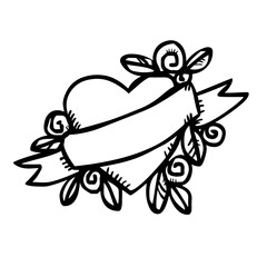 Valentines day card with heart 