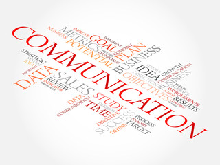 Communication word cloud, business concept