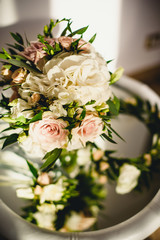 Beautiful stylish rose bouquet for bride