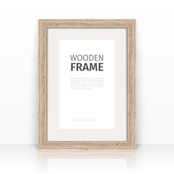 Wooden Frame on a Glossy Surface