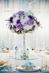 Beautiful violet bouquet on the table