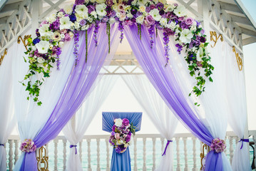 Beautiful violet floral decoration for wedding
