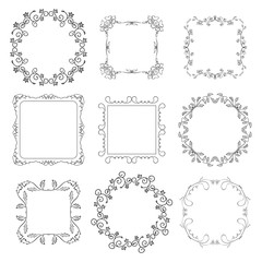 floral decorative frames - vector set