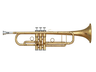 Obraz na płótnie Canvas Trumpet isolated on white 3D rendering