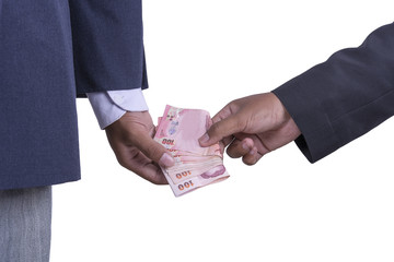 Man gently takes a bribe