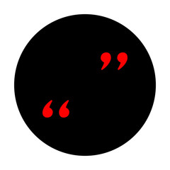 Quote sign. Red vector icon