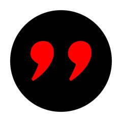 Quote sign. Red vector icon
