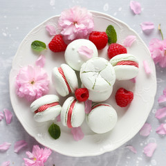 Macarons mit Himbeerfüllung