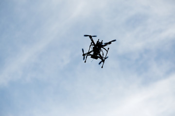 flying drone with camera on the sky