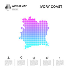 Map Of Ivory Coast pixel Vector