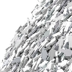 Fototapeta premium Infinite group of people 3d rendering