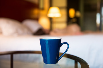 Naked woman and coffe in luxury hotel