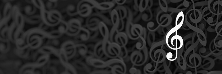 Fototapeta premium Infinite musical notes 3d rendering