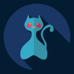 Flat modern design with shadow  Icon cat