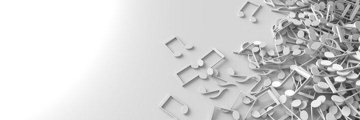 Naklejka premium Infinite musical notes 3d rendering