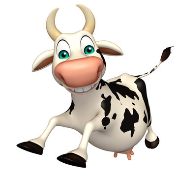 Fun Cow Funny Cartoon Character