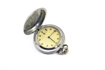Vintage pocket watch isolated