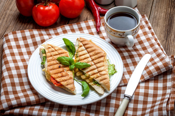 Fried toast sandwich.