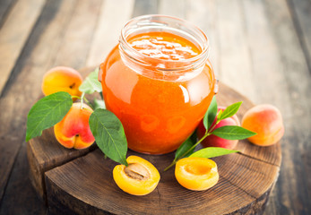 Apricot jam in the jar