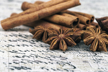 Red apple with cinnamon