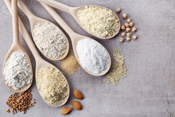 Various gluten free flour