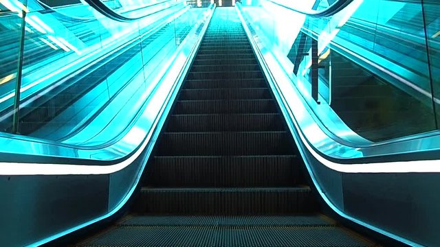 Public Escalators Moving with No One