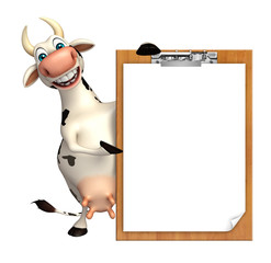 Cow cartoon character exam pad