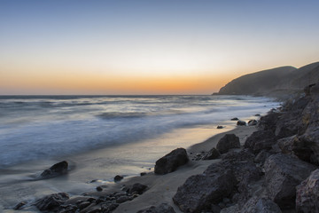 california vibrant sunset on the pacific ocean