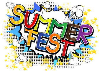 Summer Fest - Comic book style word.