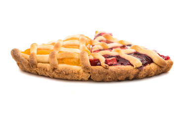 pieces of fruit cake isolated