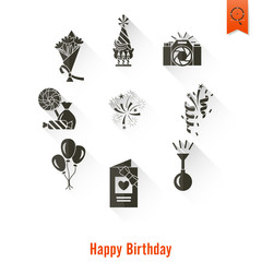 Happy Birthday Icons Set