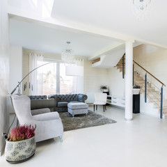 View of elegant, modern and expensive interior