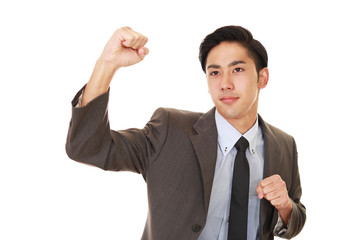 ガッツポーズのビジネスマン