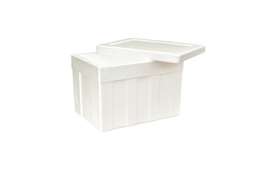 Styrofoam storage box isolated on white background