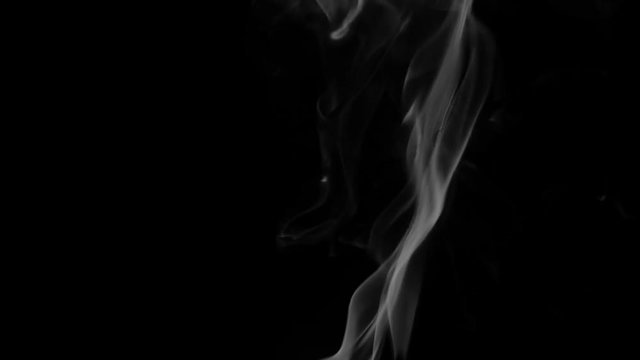 Footage white smoke on black background. Full HD