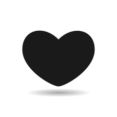 heart black flat web icon mobile app
