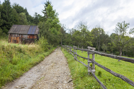 Red trail to the top of Luban Mountain, Poland
