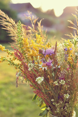 beautiful bouquet of bright wildflowers