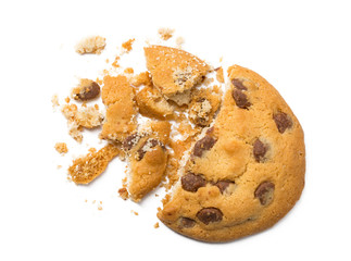 Chocolate Chip Cookie with crumbs.