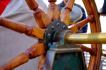 Ruder, Steuerrad eines Großseglers