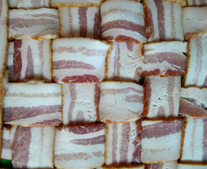 Bacon wrap, woven or weave, raw, for cooking
