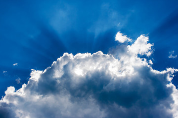 sun's rays behind the cloud
