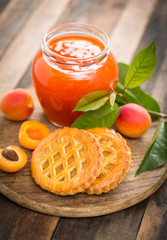 Apricot jam and cookie
