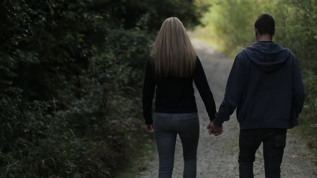 Couple walking in nature